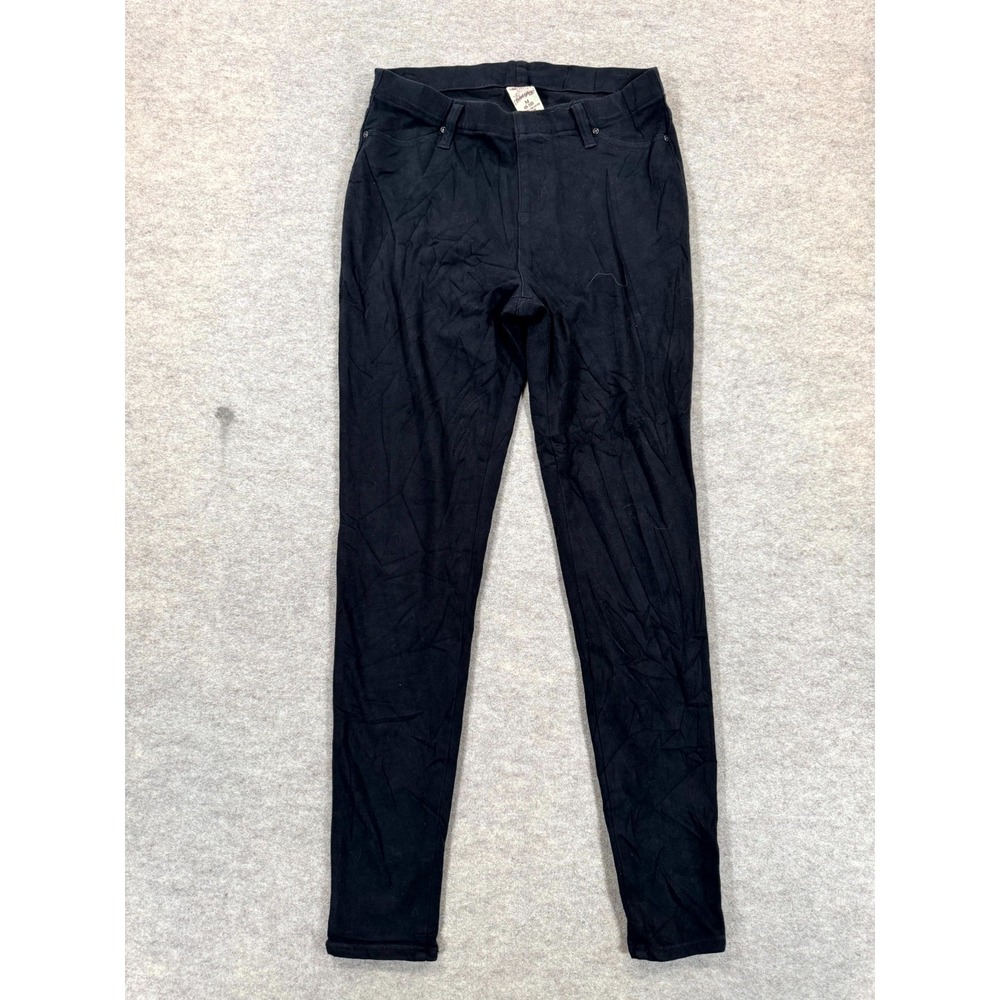 Faded Glory Skinny Fit Pants Womens Medium (8-10) Black Cotton Stretch Pull On
